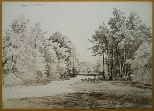 Carl Wagner: Waldstück in der Fasanerie bei Meiningen, 1843 (Privatbesitz)
